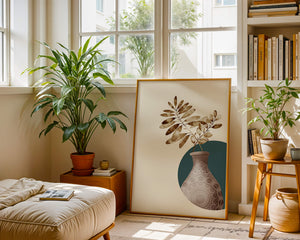 Elegant Botanical Illustration With Mandala Vase - Mi tienda