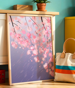 Beautiful cherry blossoms with artistic watercolor effect