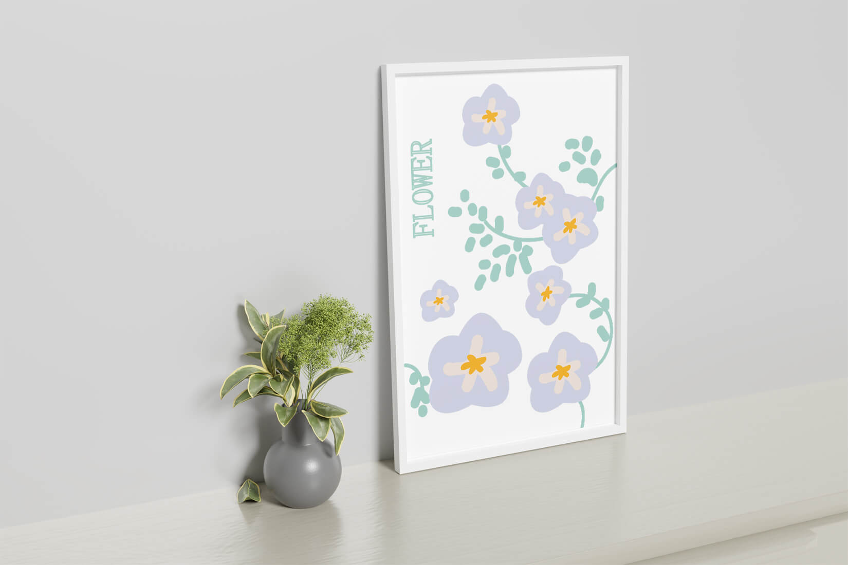 Gentle floral pattern with pastel flowers and elegant typography