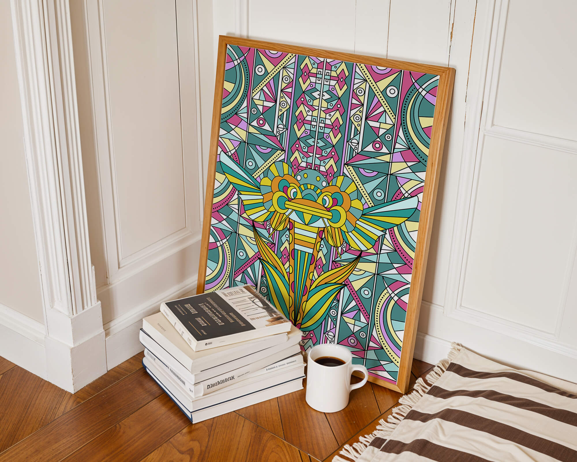 Elefante geométrico abstracto con colores vibrantes