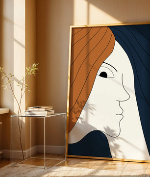 Abstract Portrait with Stylized Hair and Minimalist Design - Mi tienda