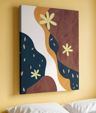 Abstract Floral Composition with Bold Colors and Textures
