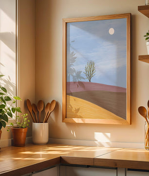 Serene Landscape with Lone Tree and Elegant Horizon