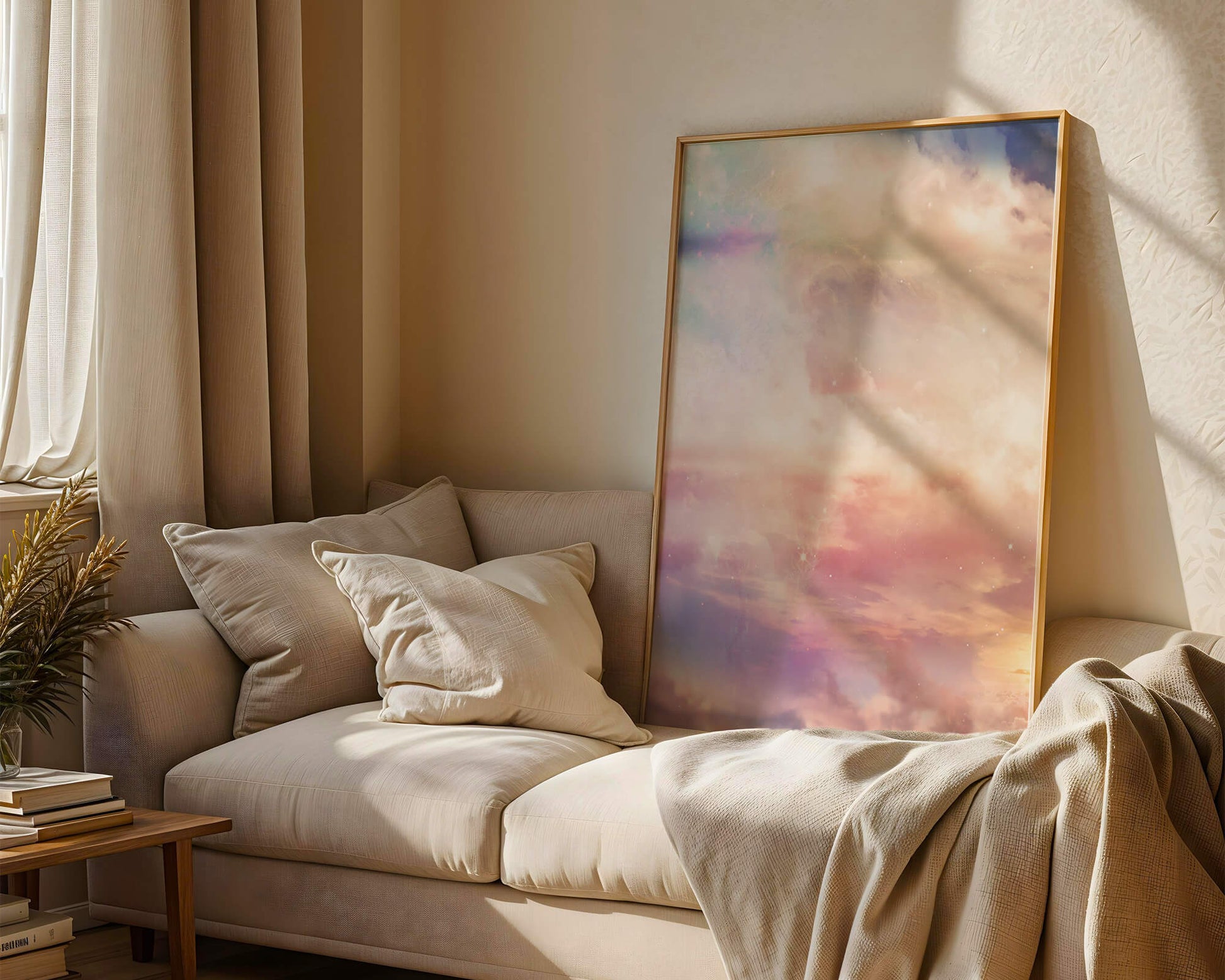 Dreamy Pastel Sky with Soft Clouds and Subtle Glow