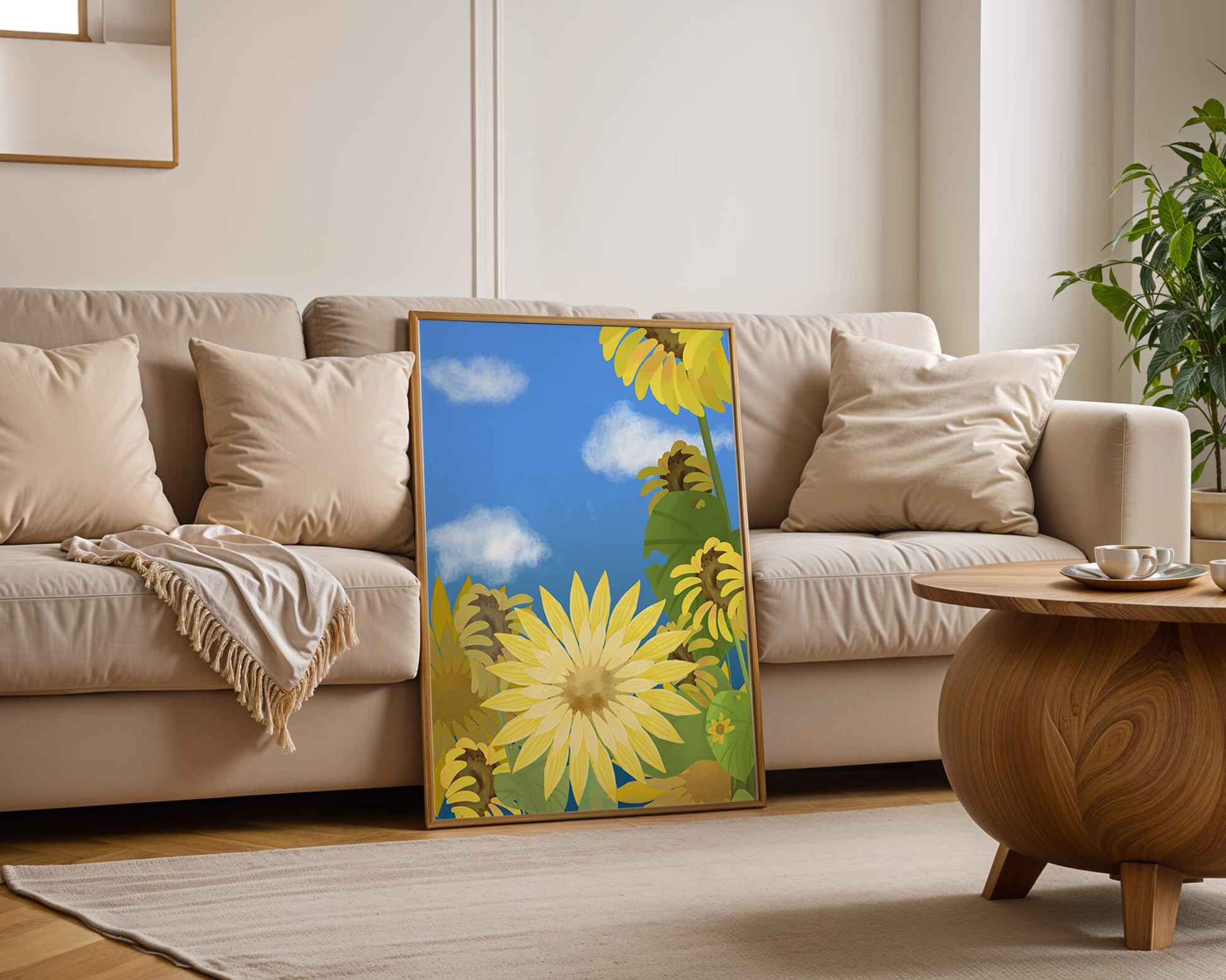 Sunny Sunflowers Against a Bright Blue Sky