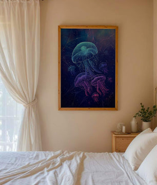 Jellyfish Illuminated in Magical Ocean Scene