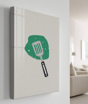 Spatula Artwork with Green Abstract Background - Mi tienda
