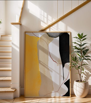 Abstract Composition with Geometric Shapes and Earth Tones