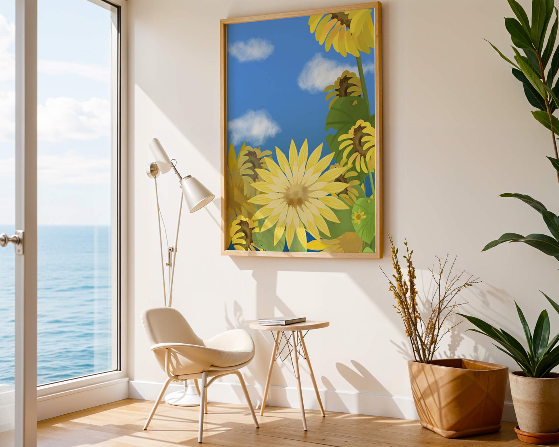 Sunny Sunflowers Against a Bright Blue Sky