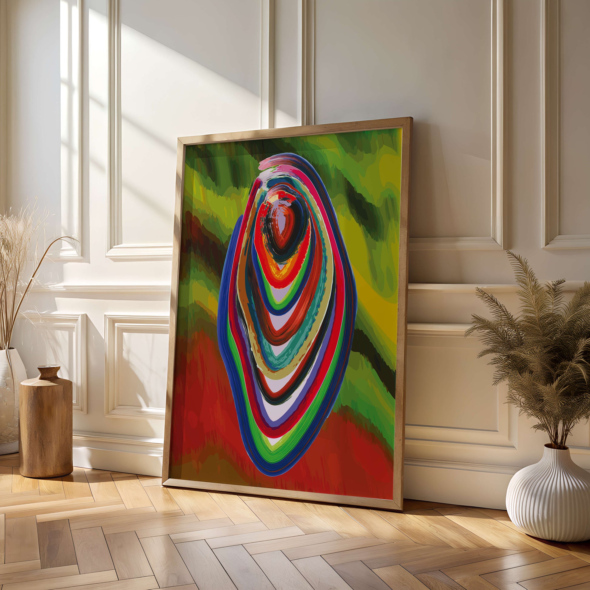 Abstract multicolored swirl with vibrant brush strokes