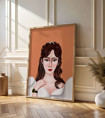 Portrait of a woman with elegant hairstyle and golden watch
