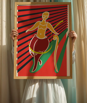 Modern abstract art with dynamic lines and vivid colors - Mi tienda