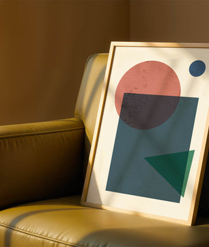 Geometric Abstract Art with Overlapping Shapes in Soft Colors - Mi tienda