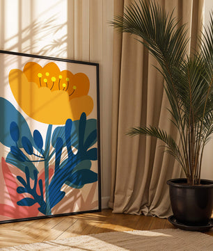 Illustration florale abstraite colorée au design botanique moderne