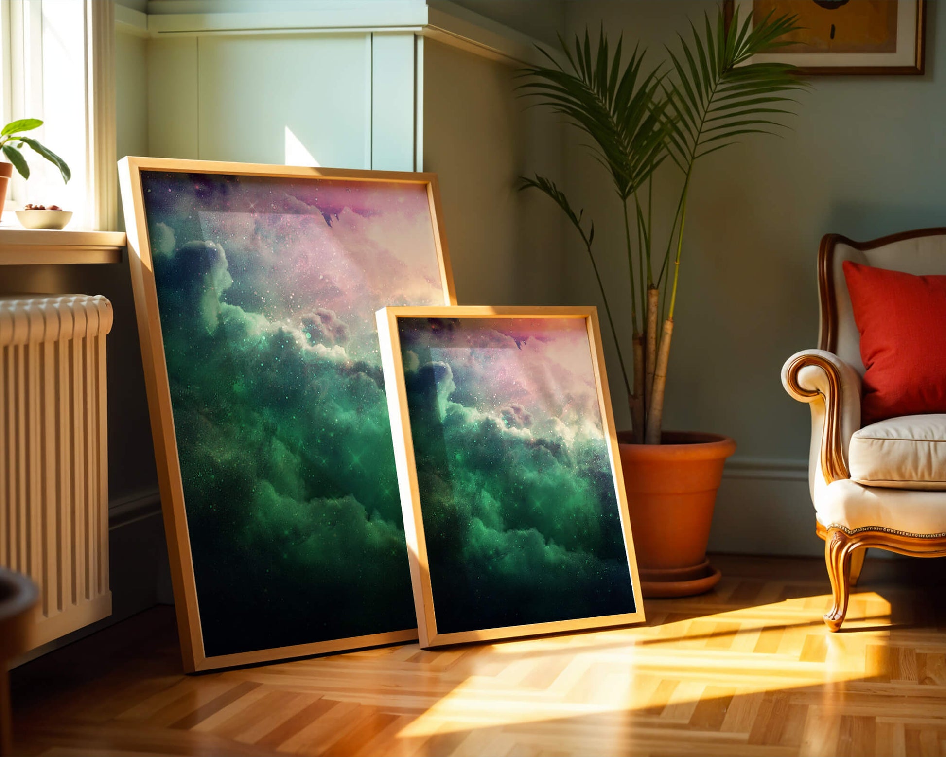 Mystical Cosmic Clouds Illuminated by Colorful Nebula