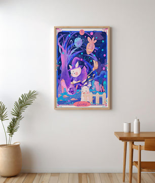 Whimsical zodiac scorpio scene with a magical theme