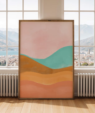 Abstract Landscape with Soft Colors and Flowing Hills