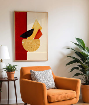 Abstract Geometric Composition with Bold Colors and Textures - Mi tienda