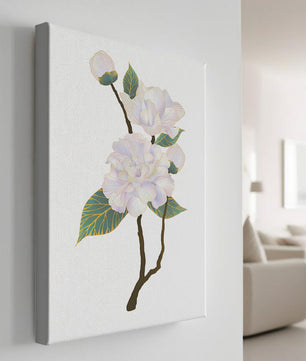 Delicate blooming flowers with lush leaves in elegant design