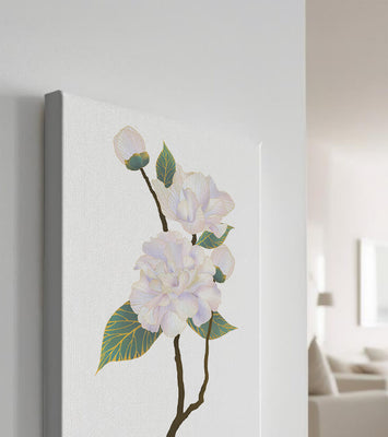 Delicate blooming flowers with lush leaves in elegant design