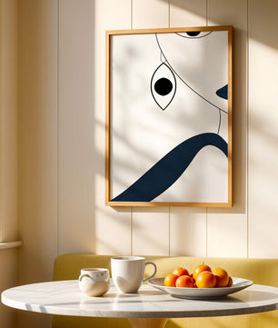 Abstract Minimalist Art with Geometric Shapes and Earring Detail - Mi tienda