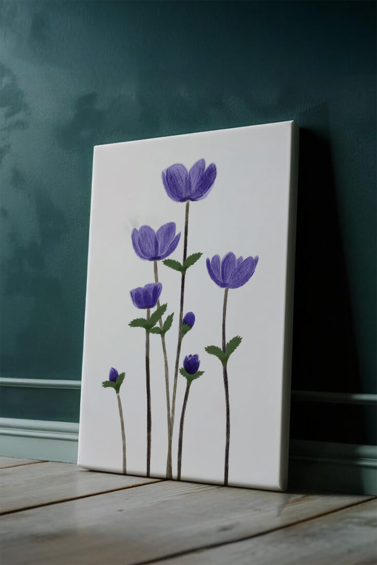 Flores púrpuras elegantes en un fondo oscuro