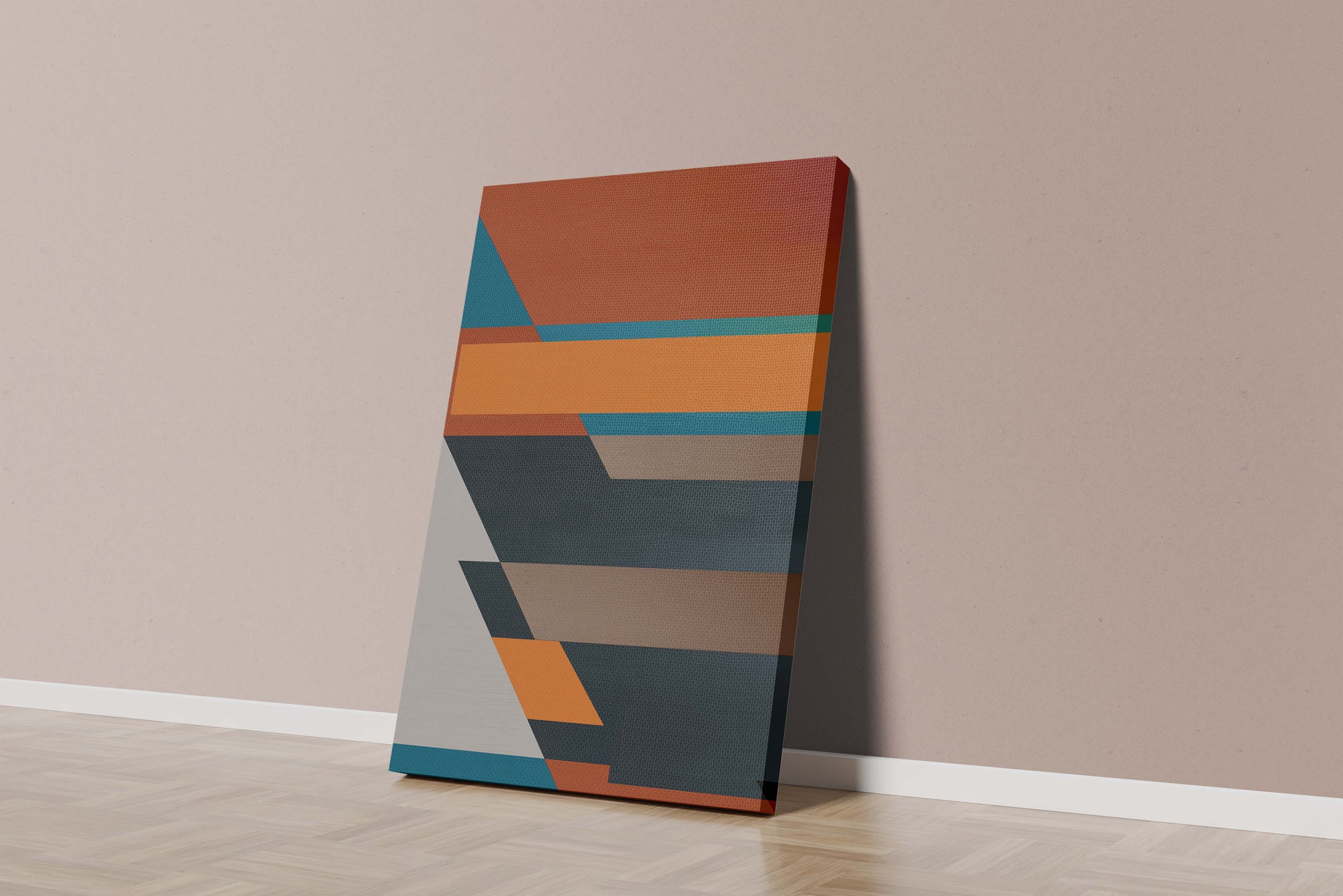 Arte abstracto geométrico con colores llamativos y formas dinámicas