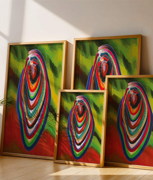 Abstract multicolored swirl with vibrant brush strokes