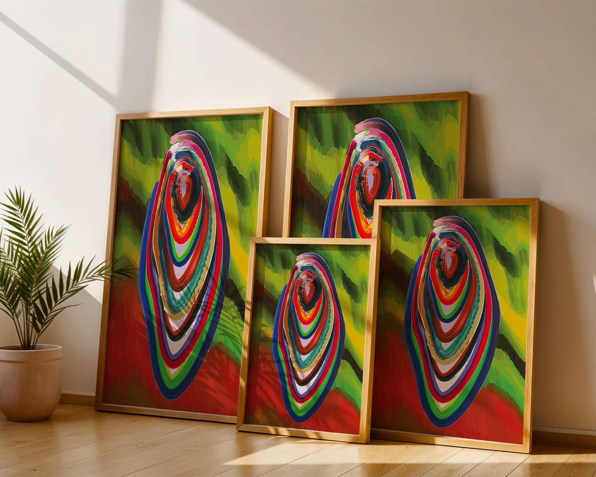 Abstract multicolored swirl with vibrant brush strokes