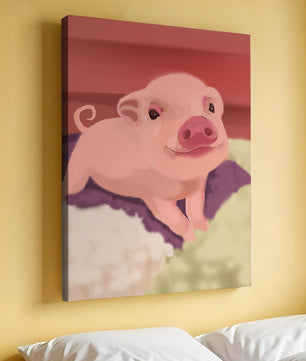 Una encantadora ilustración de un lechón con un fondo cálido