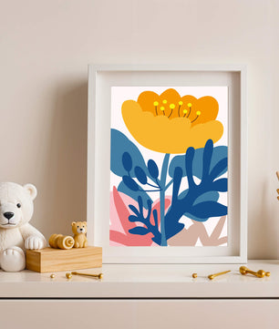 Illustration florale abstraite colorée au design botanique moderne