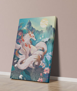 狐妖在充满生机的幻想景观中