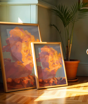 Vibrant sunset with dramatic clouds and rich colors