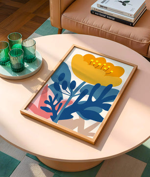 Illustration florale abstraite colorée au design botanique moderne