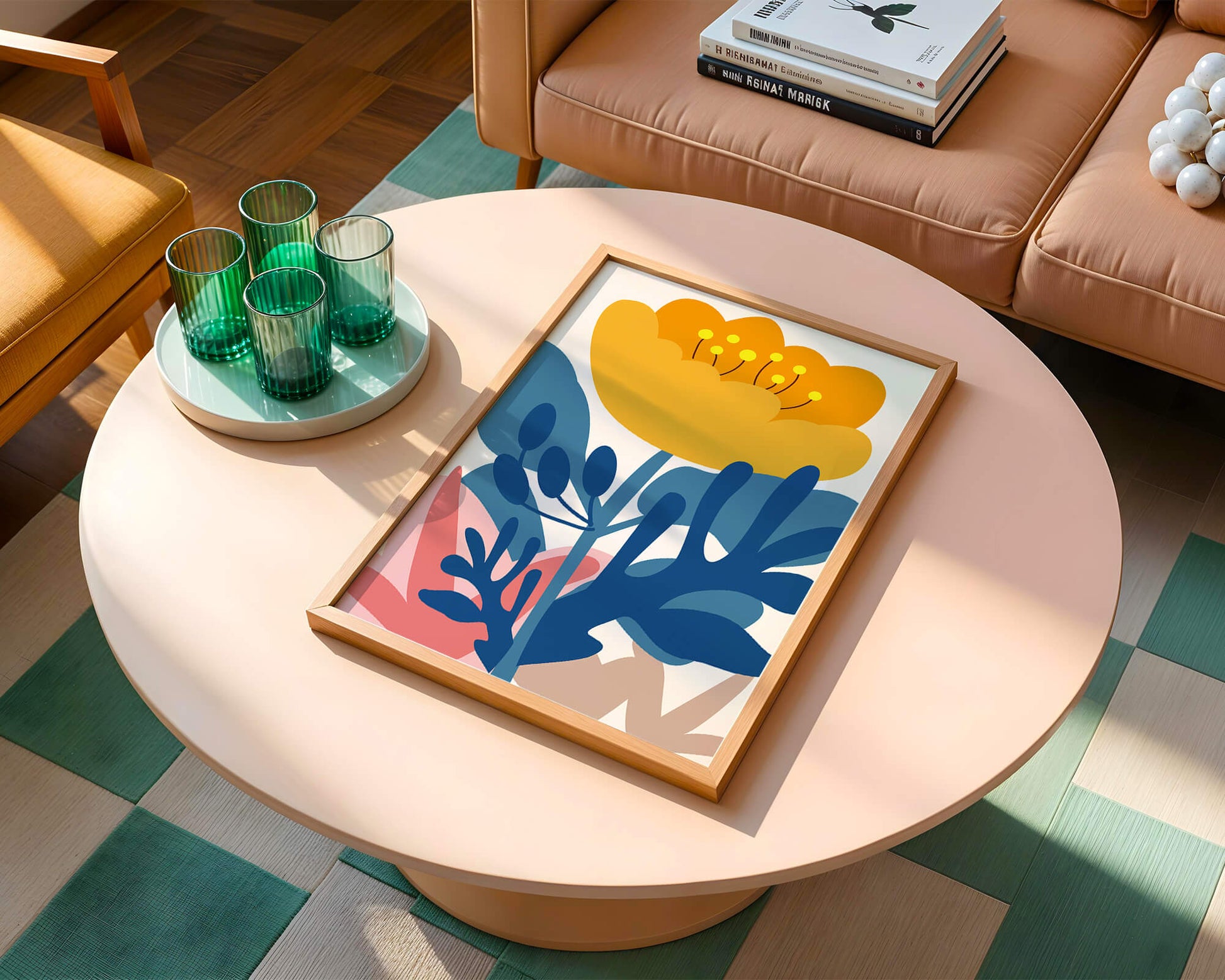 Illustration florale abstraite colorée au design botanique moderne