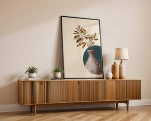 Elegant Botanical Illustration With Mandala Vase - Mi tienda