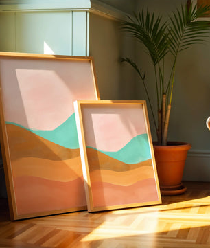 Abstract Landscape with Soft Colors and Flowing Hills