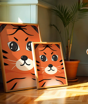 Illustration d’un visage de tigre adorable avec des traits marqués