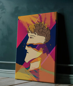 Colorful Abstract Portrait with Geometric and Golden Elements - Mi tienda