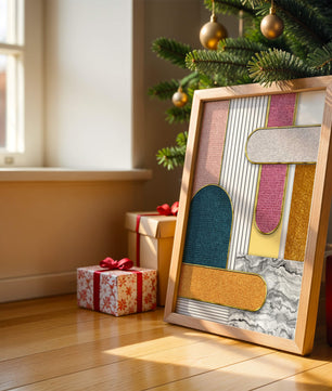 Abstract Geometric Art with Gold Accents