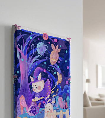 Whimsical zodiac scorpio scene with a magical theme