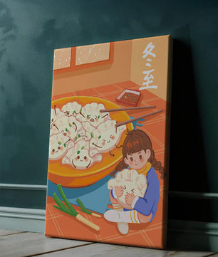 Тёплая кухня с милыми пельменями и уютной зимней атмосферой