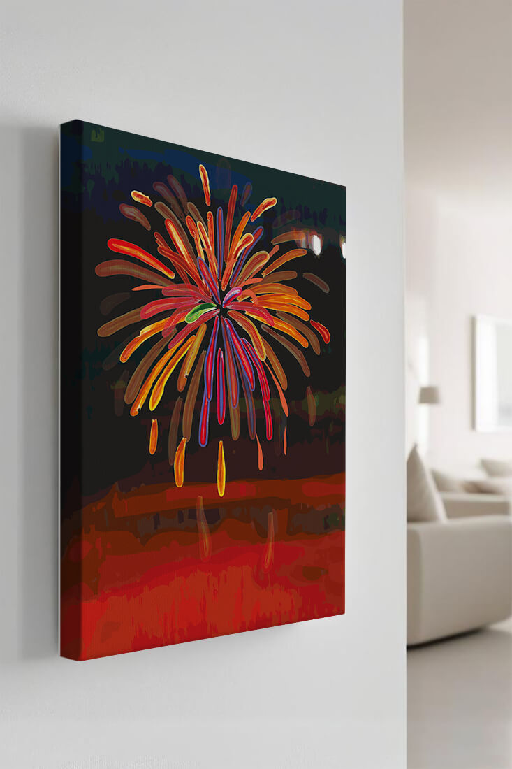 Feu d'artifice vibrant avec des éclats colorés