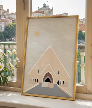 Minimalist Church Architecture with Soft Sunrise - Mi tienda