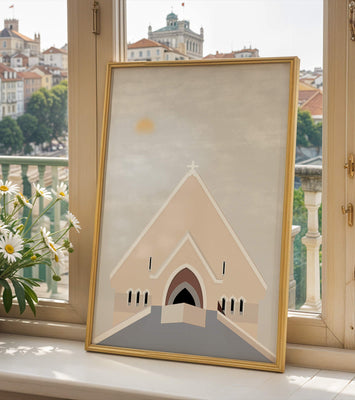 Minimalist Church Architecture with Soft Sunrise