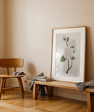 Delicate blooming flowers with lush leaves in elegant design
