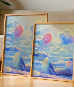 Majestic Whale and Hot Air Balloon in a Dreamy Sky - Mi tienda