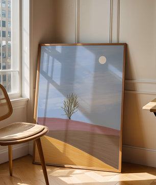 Serene Landscape with Lone Tree and Elegant Horizon