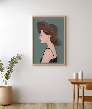 Elegant Woman in Profile with Stylish Hat - Mi tienda
