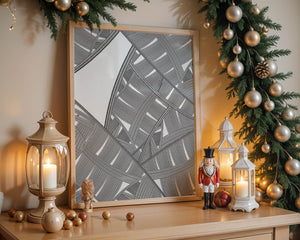 Detailed Abstract Geometric Pattern with Interwoven Stripes - Mi tienda